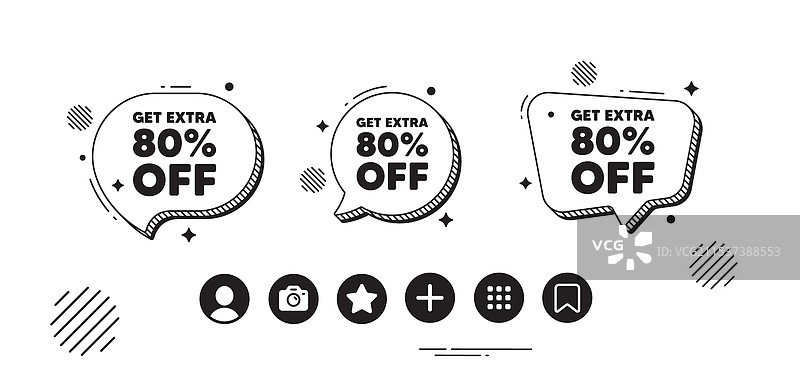 额外80%折扣促销优惠标志图片素材