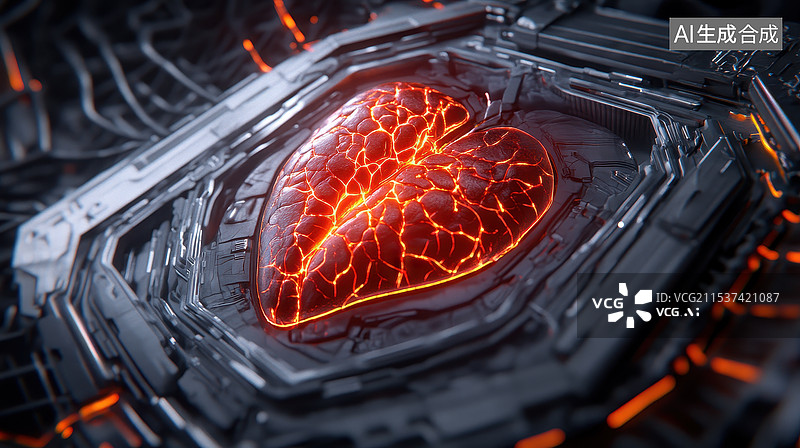 【AI数字艺术】炽热之心图片素材