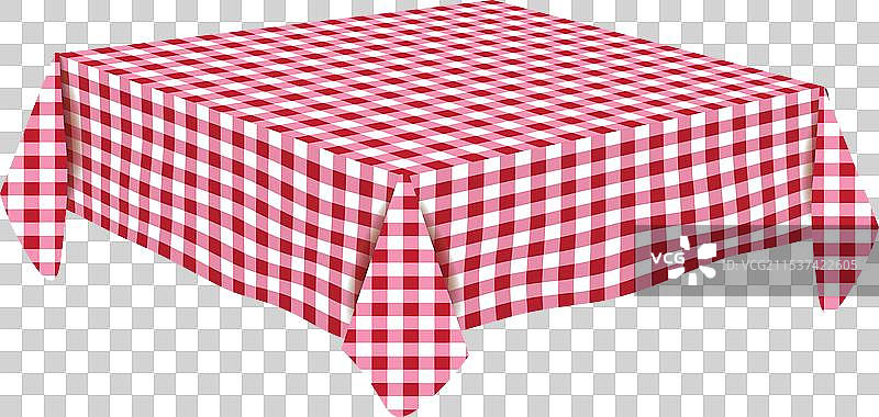 红白格子桌布图片素材