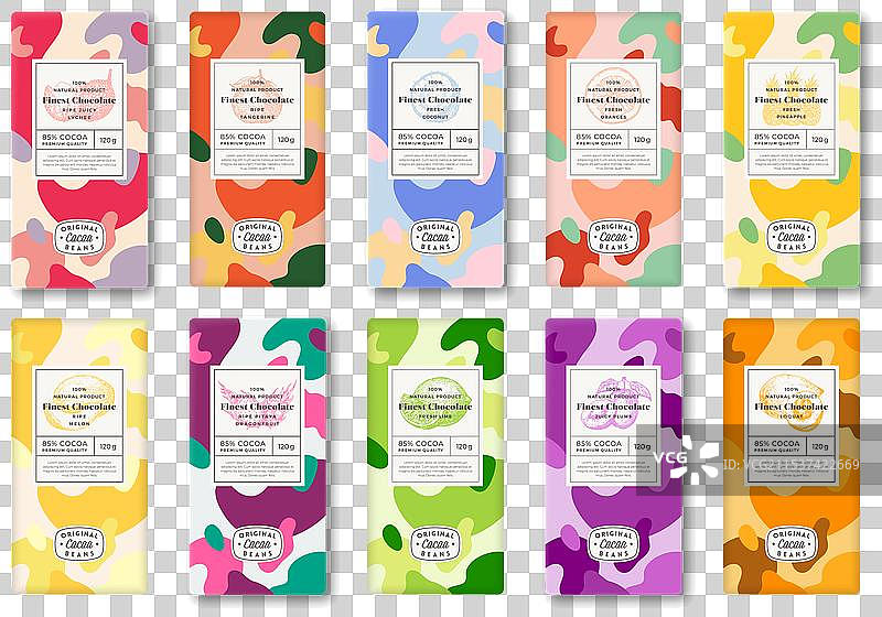 巧克力标签模板集抽象形状图片素材