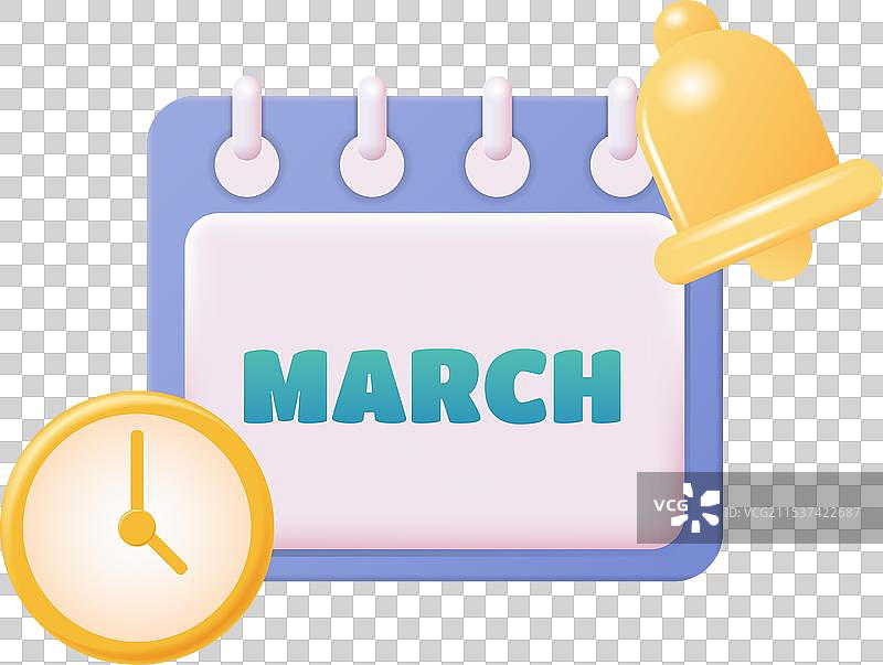 三维日历图标三月日常计划表图片素材