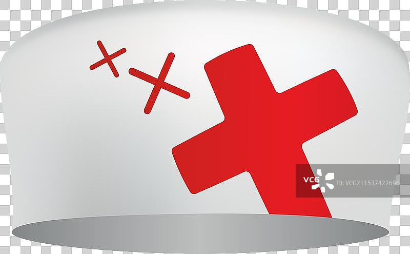 白色简单护士帽图标，孤立图像图片素材