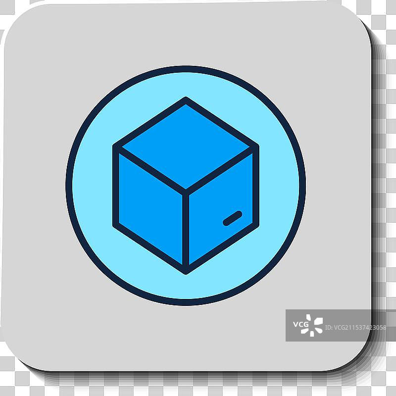 填充轮廓的纸箱图标图片素材