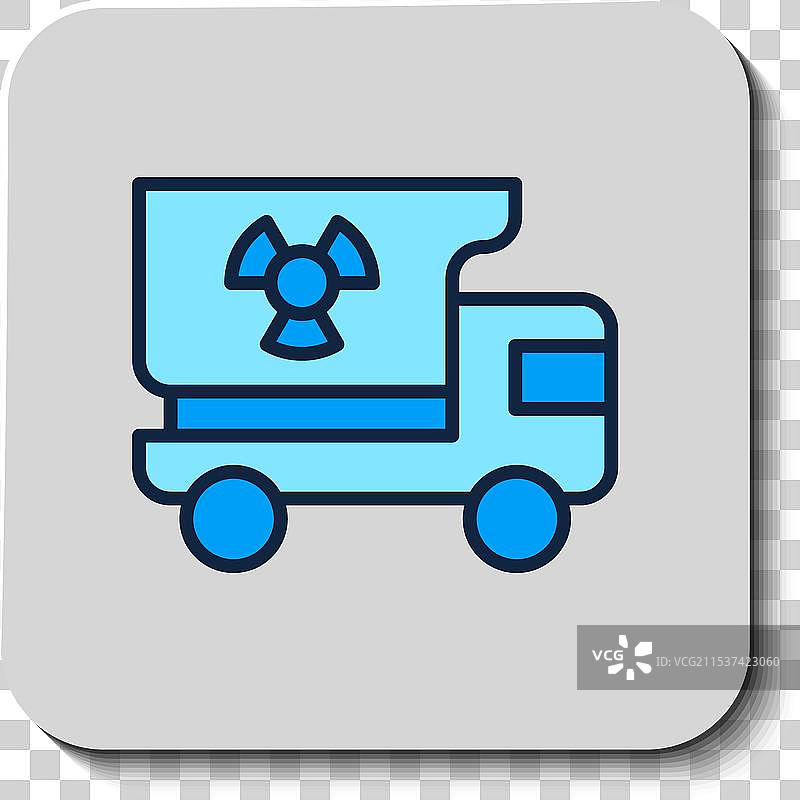 装满放射性材料的轮廓卡车图片素材