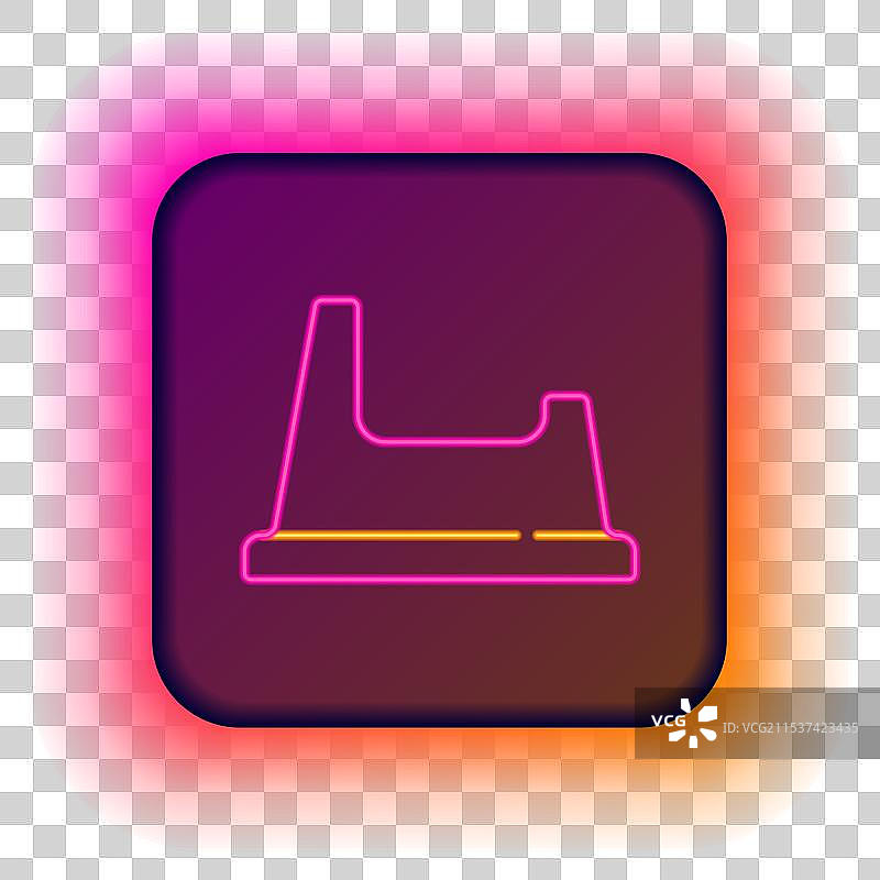 发光的霓虹线婴儿马桶图标孤立在图片素材