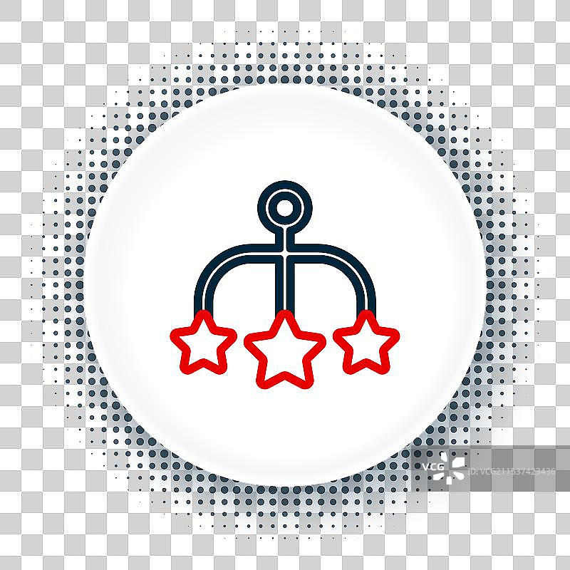 婴儿床悬挂玩具图标孤立在白色背景上图片素材