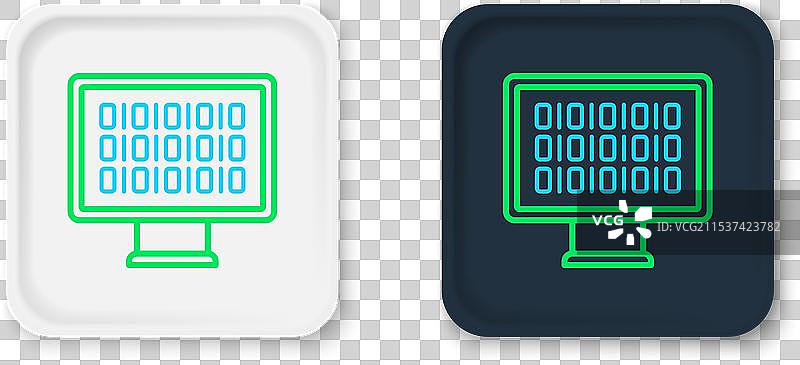 线性二进制代码图标，背景为白色图片素材