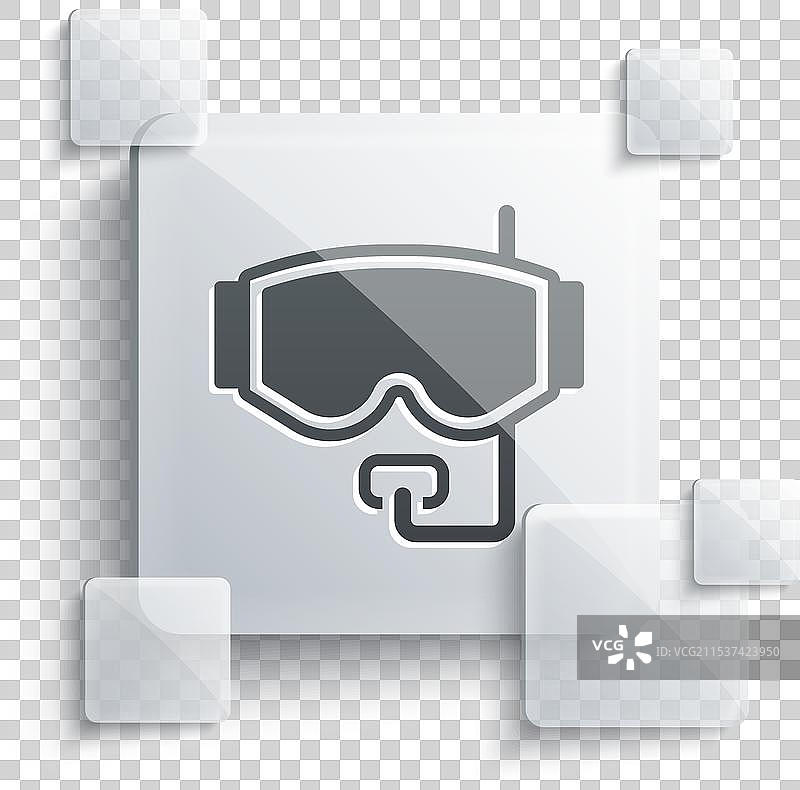 灰色潜水面罩图标，背景为灰色图片素材