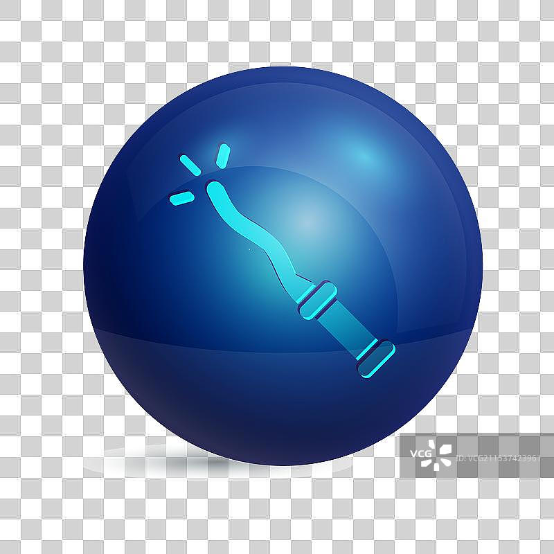 蓝色魔法棒图标，背景为白色图片素材