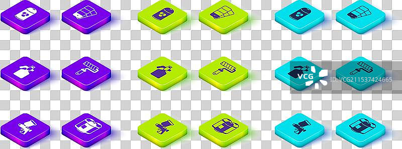 喷漆枪套装，带滚刷和颜料图片素材