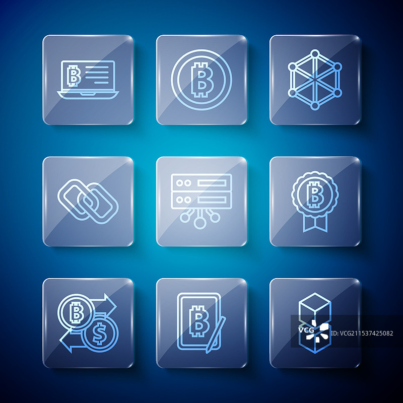 设置线性加密货币交易所挖掘比特币图片素材