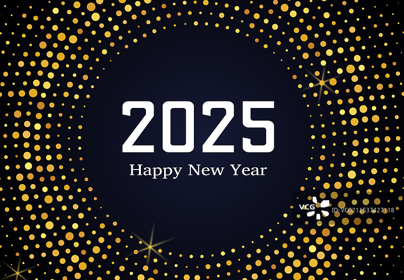 2025年快乐的新年金色闪光图案图片素材
