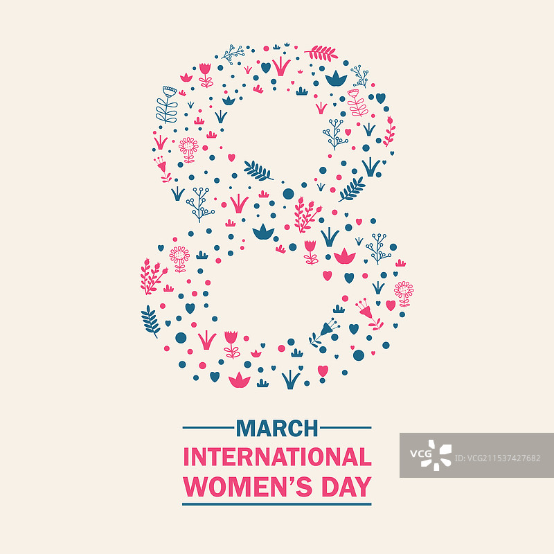 3月8日国际妇女节快乐明信片图片素材