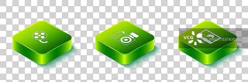 等距摄影相机修饰与胶卷图片素材