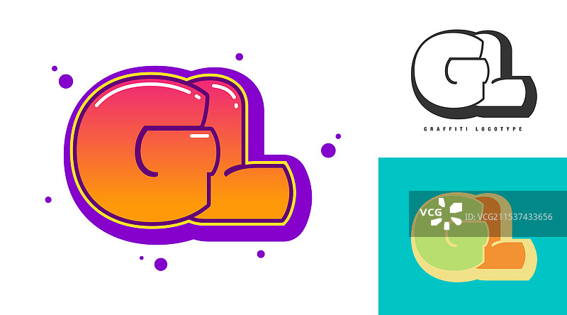 节日或派对的GL标志设计图片素材