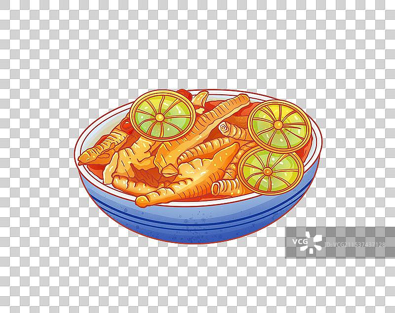 手绘西双版纳云南美食舂鸡脚鸡爪插画元素图片素材