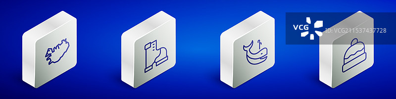 冰岛冬季温暖的等距线地图图片素材