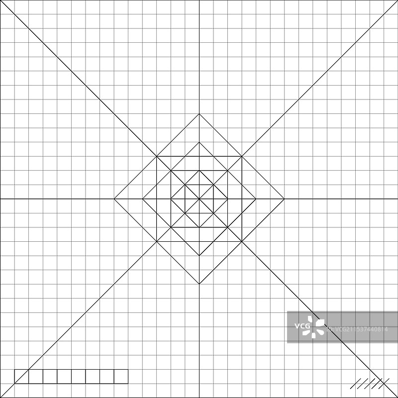 中心点相连的方形和菱形图片素材