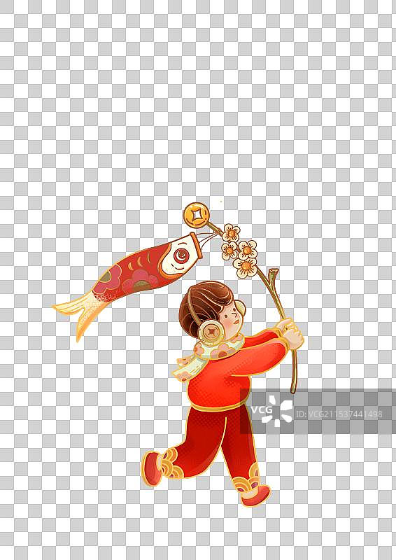 手绘新国潮春节新年元素图片素材