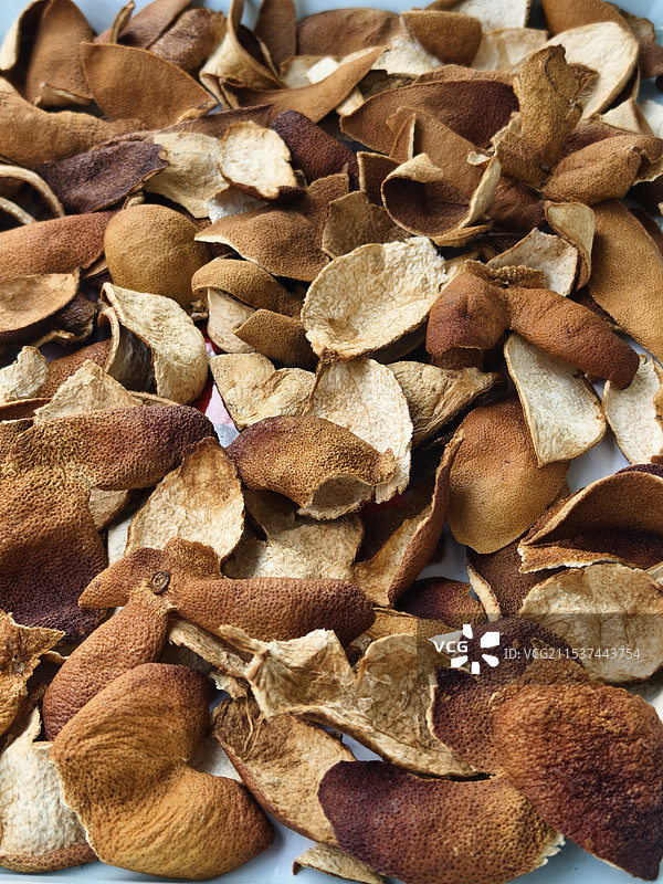 晒陈皮的全帧拍摄图片素材