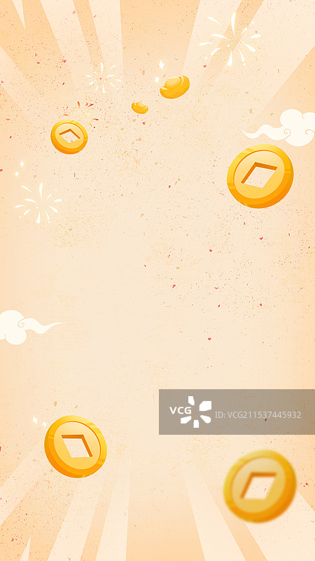 散落的金币元宝背景图片素材