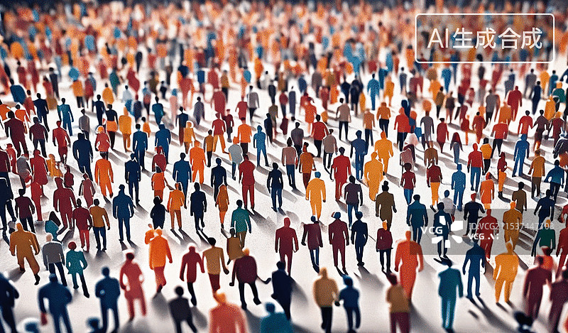 【AI数字艺术】人群聚集图片素材