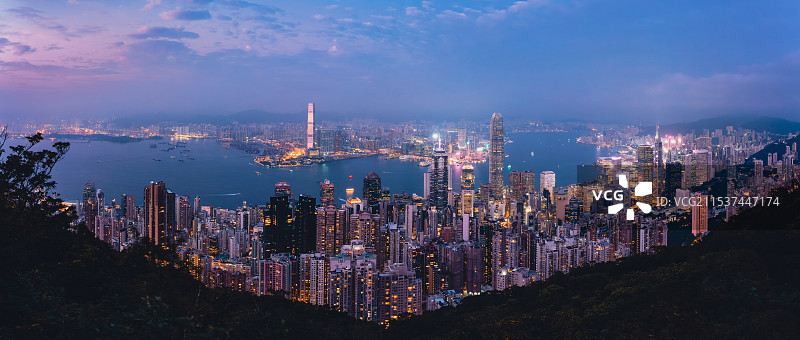 香港太平山夜景图片素材