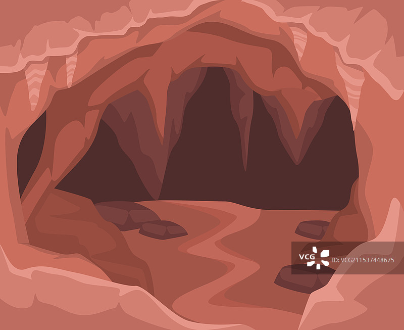 洞穴内部的自然全景和风景图片素材