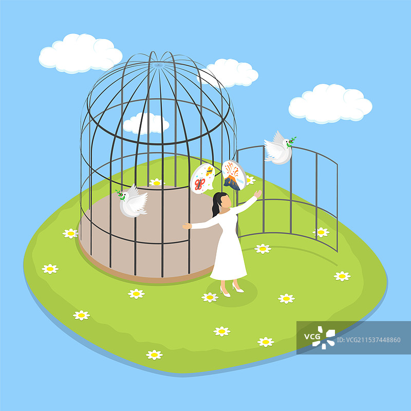 3D等距平面图的破碎效果图片素材