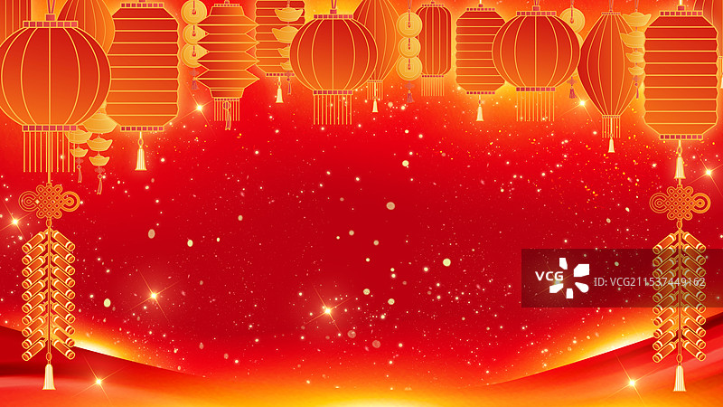 中国传统节日新年春节灯笼红色喜庆背景图片素材