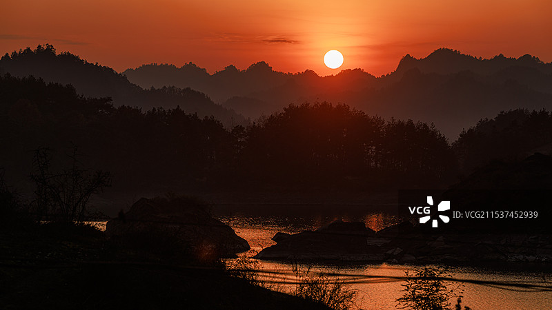 黔江小南海的日落图片素材