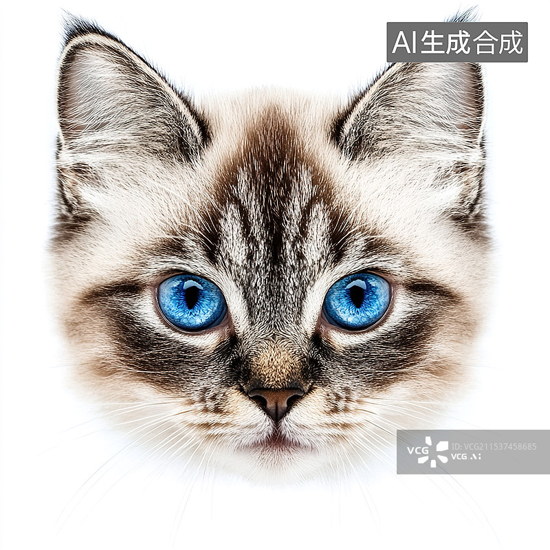 【AI数字艺术】蓝眼睛小猫图片素材