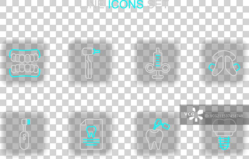 带有龋齿的牙科植入物牙齿排列图片素材