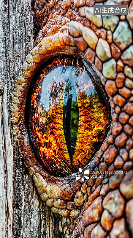 【AI数字艺术】爬行动物的眼睛图片素材