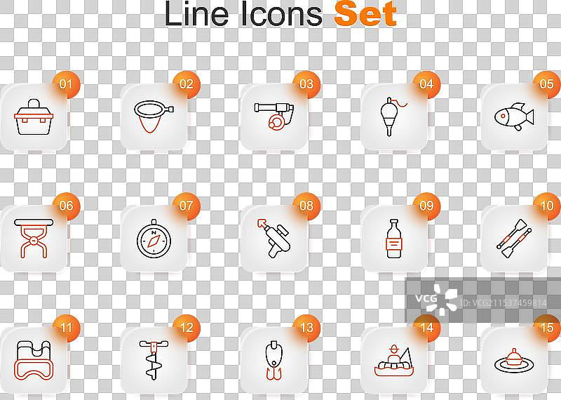 渔船上的钓鱼浮漂放入水中图片素材