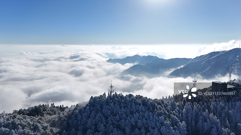 咸宁九宫山雪景图片素材
