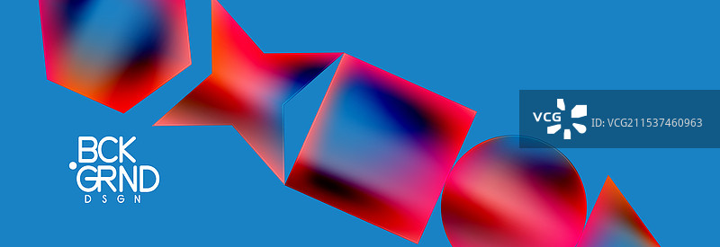 霓虹色几何形状：正方形、三角形、圆形图片素材