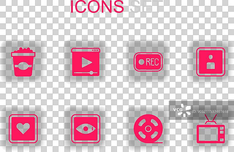在线评分电影 播放视频 爆米花图片素材