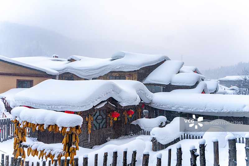 中国雪乡 林海雪原 雪檐 冰棱 白原 素林 晶枝 雪道 寒溪 玉峰 素岭 冷杉 琼枝图片素材