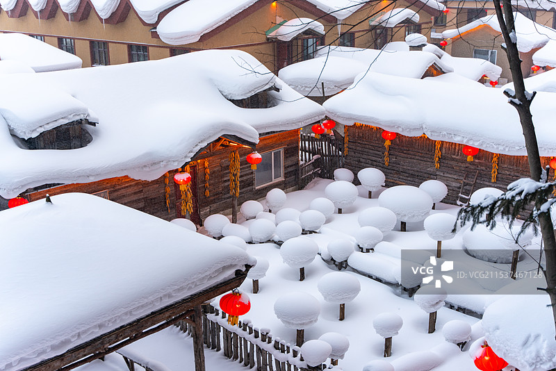 中国雪乡 林海雪原 雪檐 冰棱 白原 素林 晶枝 雪道 寒溪 玉峰 素岭 冷杉 琼枝图片素材
