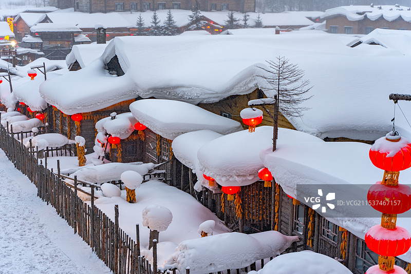 中国雪乡 林海雪原 雪檐 冰棱 白原 素林 晶枝 雪道 寒溪 玉峰 素岭 冷杉 琼枝图片素材