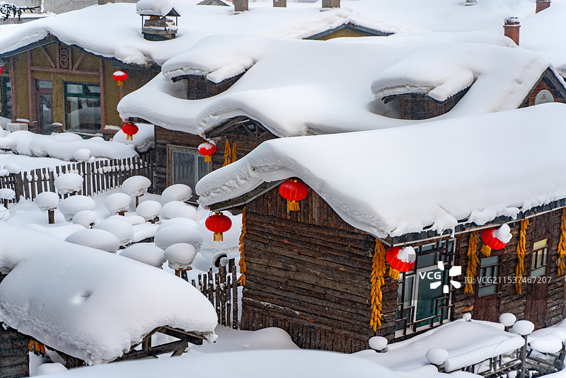 中国雪乡 林海雪原 雪檐 冰棱 白原 素林 晶枝 雪道 寒溪 玉峰 素岭 冷杉 琼枝图片素材