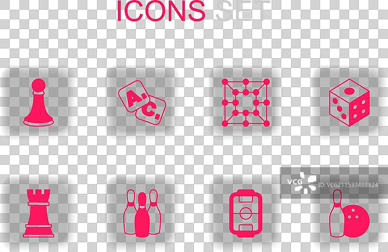 保龄球瓶、宾果、国际象棋棋子、桌上足球图片素材