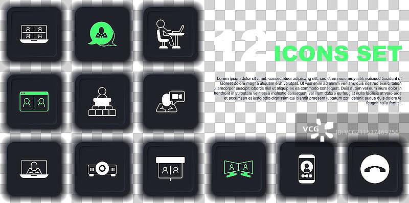 设置视频聊天会议电话听筒图片素材