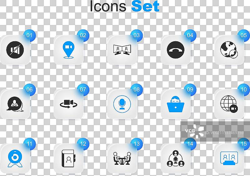 设置360度视角的视频会议聊天会议图片素材