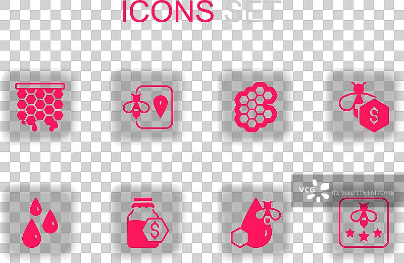 蜜蜂蜂巢中的蜂蜜罐特价销售图片素材