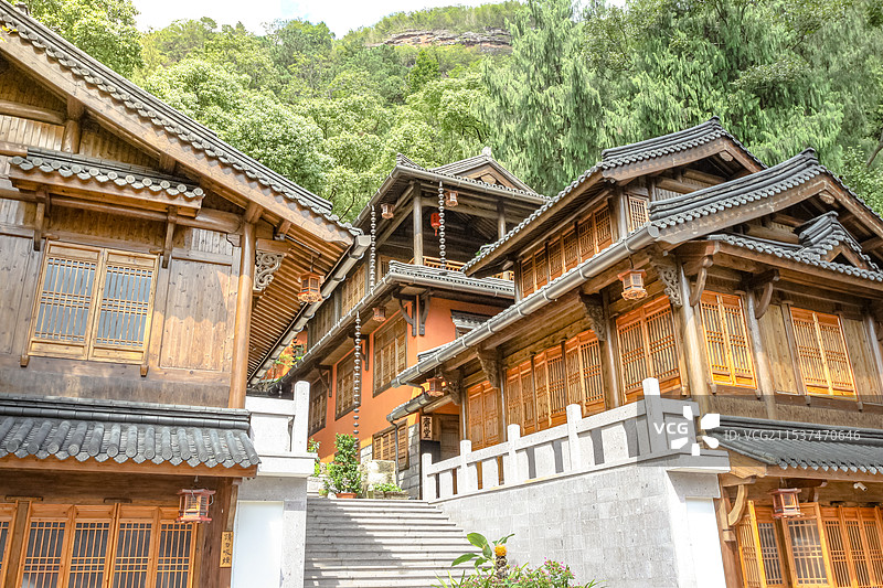 台州天台山赤城山紫云洞旅游景区佛教文化寺庙图片素材