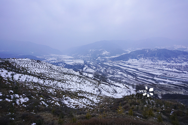 甘肃省临夏太子山景区雪景图片素材