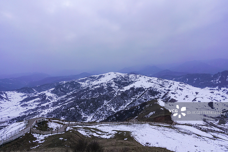 甘肃省临夏太子山景区雪景图片素材