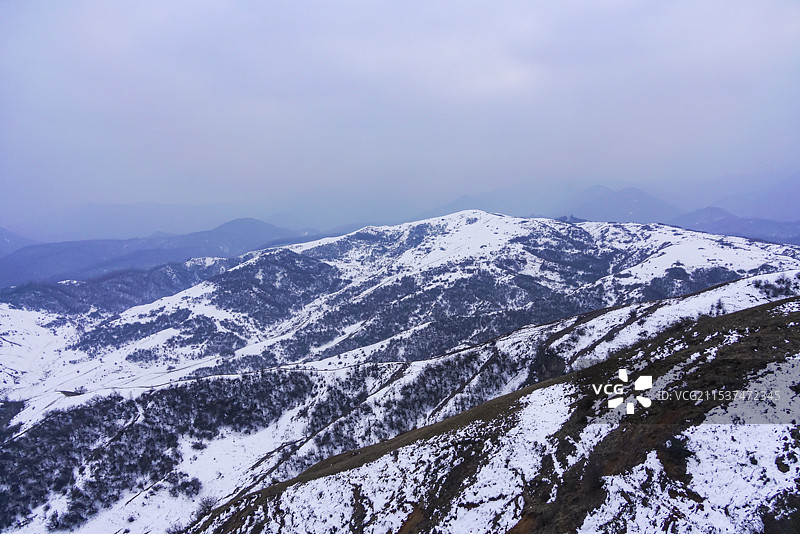 甘肃省临夏太子山景区雪景图片素材